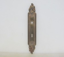 Victorian Brass Door Backing Plate Antique Old Rococo French Vintage Keyhole