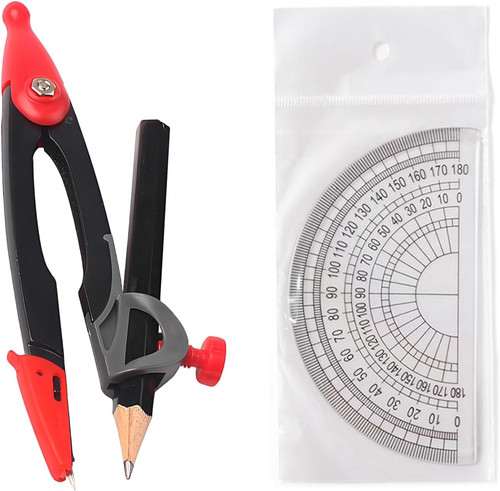 Compass and protractor set - and,