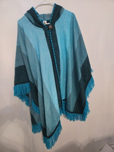Alpaca wool shawl - wrap, hooded