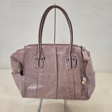 B Makowsky Pink Snakeskin Leather Satchel Handbag Medium Shoulder Bag