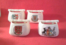 GOSS Crested China Jersey Fish Baskets Jersey , Morpeth , Bradford ,Swanage