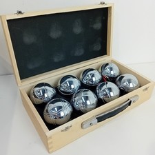 8 Boules Balls Silver Metal Boxed Outside Sports Game WRDC-EP