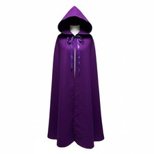 Purple Wool Hooded Cloak