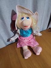 Vintage Jim Henson Muppets Plush Miss Piggy Purple Dress,Pearls,Gloves