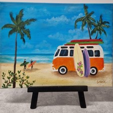 VW Bus Surf PAINTING Beach ART