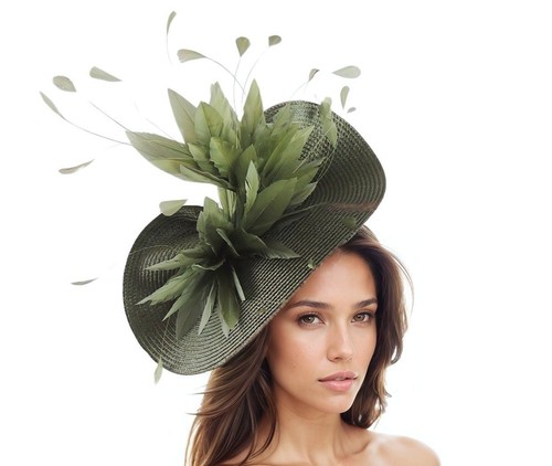 Olive forest green saucer disc - green,