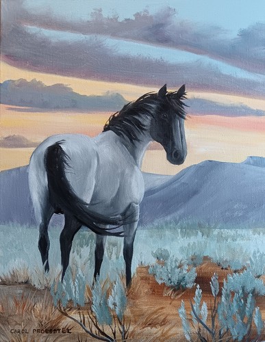 Original oil western horse
