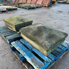 Reclaimed Natural Stone Pillar Cap - Pair