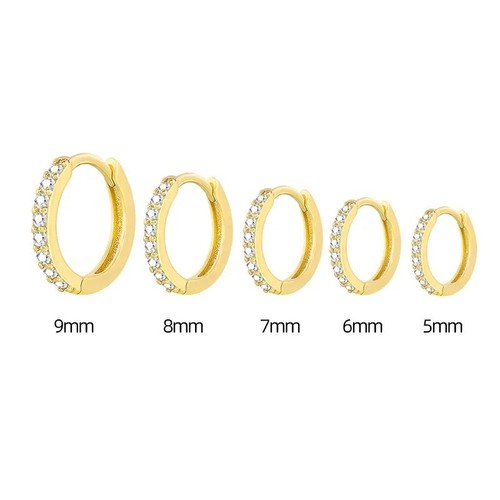 9mm round huggie small - small, cubic