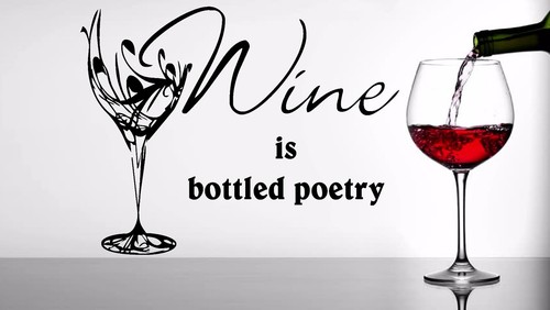 Wine bottled poetry wall - wine,