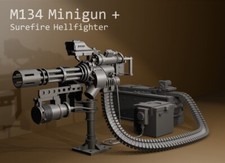 1/16 scale: M134 Minigun plus batteries and Surefire Hellfighter light (ID 9.83)