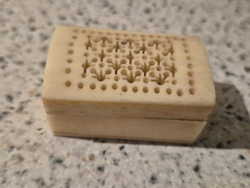 Carved bone box - carved,