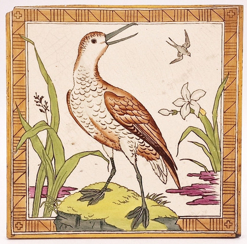 Antique fireplace tile - tile, by