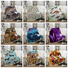 Soft Warm Reversible Sherpa Fleece Blanket Fluffy Large Sofa Bed Throw Blankets