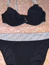 BLACK & GREY BIKINI  - STARS AND SILVER DIAMANTE - sold as separates or set
