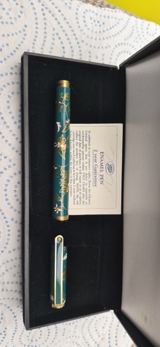 Green enamel ballpoint - ballpoint, pen