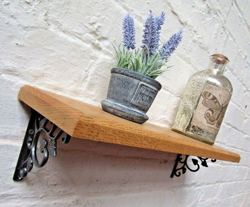 Solid oak wood shelves rustic - wood,