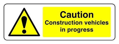 Caution construction vehicles - caution,