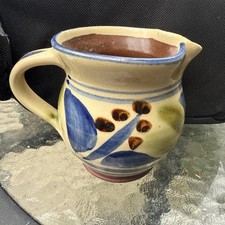 Handmade Pottery jug painted / glazed ( Milk jug 2 Pint )