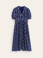 BODEN Elsa Midi Tea Dress Navy