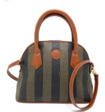 Fendi Genuine Designer Vintage Striped Canvas Bag