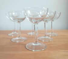 6x Vintage Clear Coupe/Wine/Champagne Glasses