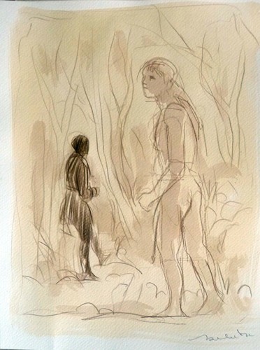 Arabica drawing sketch - drawing,