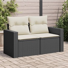 Garden Sofa Black and Cream PE