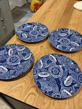 THE SPODE CHINA  BLUE ROOM COLLECTION "SUNFLOWER"  SMALL DINNER PLATES X4,21 c.m