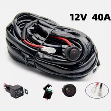 LED Work Light Bar Wiring Kit Harness Loom Switch Relay Kit 2 Leads 12V 40A UK