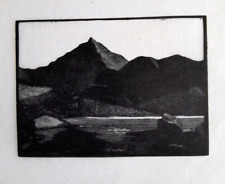 Llyn Llydaw Snowdon Wales Original 1927 Woodcut Print By George Wood