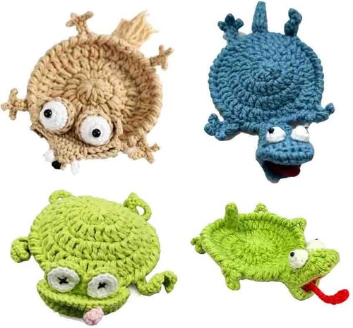 4pcs crochet animal coasters - crochet,