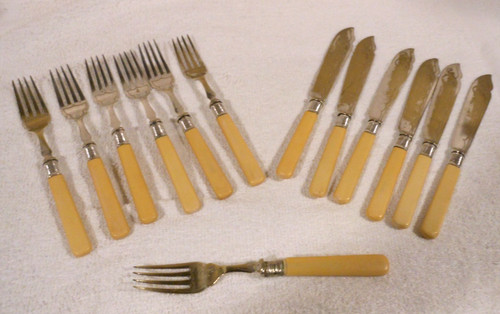 Antique silver plated bone - antique,