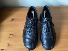 Hotter Lance Smart Black Leather Lace Up Shoes Size UK 10 EU 45 Duall Fit MInt !