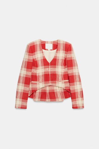 Fitted plaid jacket - za, zw