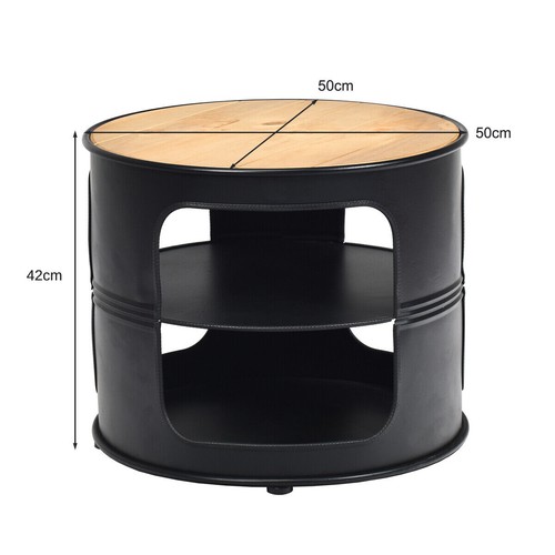 Round coffee table - round, metal