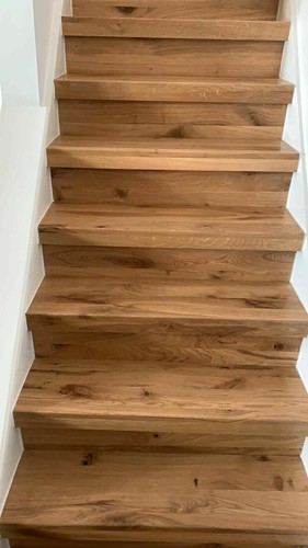 Oak stairs cladding rustic - stairs, cladding,