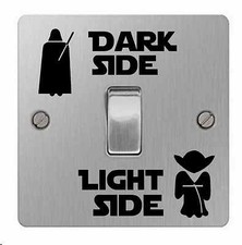 Star Wars Dark Light Side Switch Vinyl Decal x 1 Decal Set For Light switch