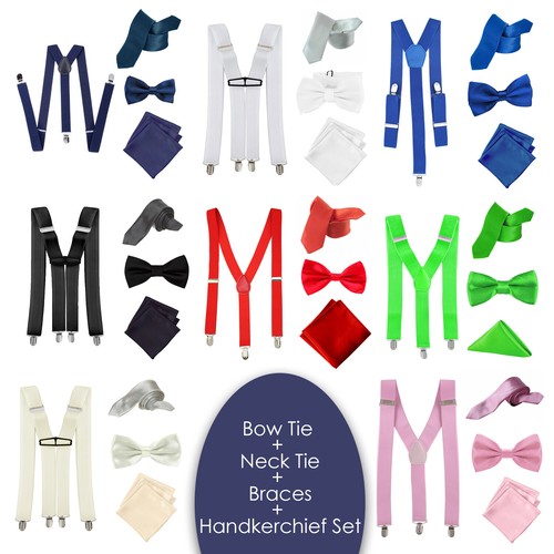 Matching suspenders braces bow - suspenders,