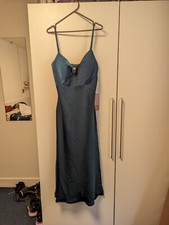 stacees occasion dress, Cowl neck, Tea-length, Colour : Peacock 