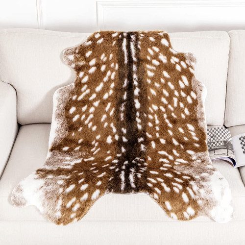 Deer rug - deer, faux