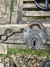 Antique Padlock Good Luck Patent Working With Key