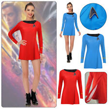 Women Star Trek TOS Female Duty Dress Cosplay Costume Uniform Gown Skirt