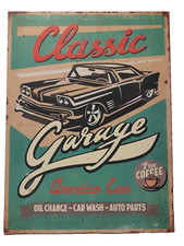 Classic Garage: American Cars- Retro Style 1960s Classic Motor Wood Sign-40x30cm