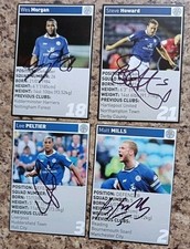 Leicester City Football 4 Signed Promo Stickers Mills, Morgan, Howard AFTAL COA