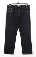 MANTARAY Mens Black Straight Fit Jeans Sz 38 Short 5 Pocket Zip Fly Casual Work