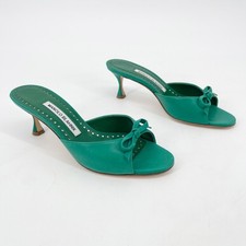 Manolo Blahnik Green Leather