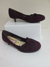 ODEON Purple Suede Court Shoes Kitten Heel VGC Size 4