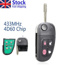 for 2002 - 2009 Jaguar XJ XJR X Type S Type 4 Button Flip Remote Key Fob 433MHz