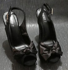 DEEP 7 WOMEN'S LADIES HIGH HEEL BLACK VELVET SUEDE SHOES SIZE 5